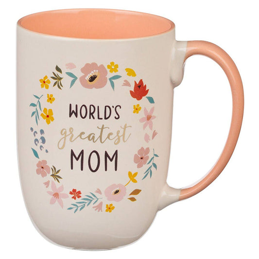 Christian Art Gifts - Mug Floral World's Greatest Mom