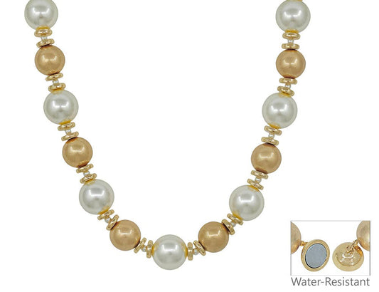 What's Hot - Water Resistant 14MM & 16MM Pearl with Magnetic Closure 18" Necklace