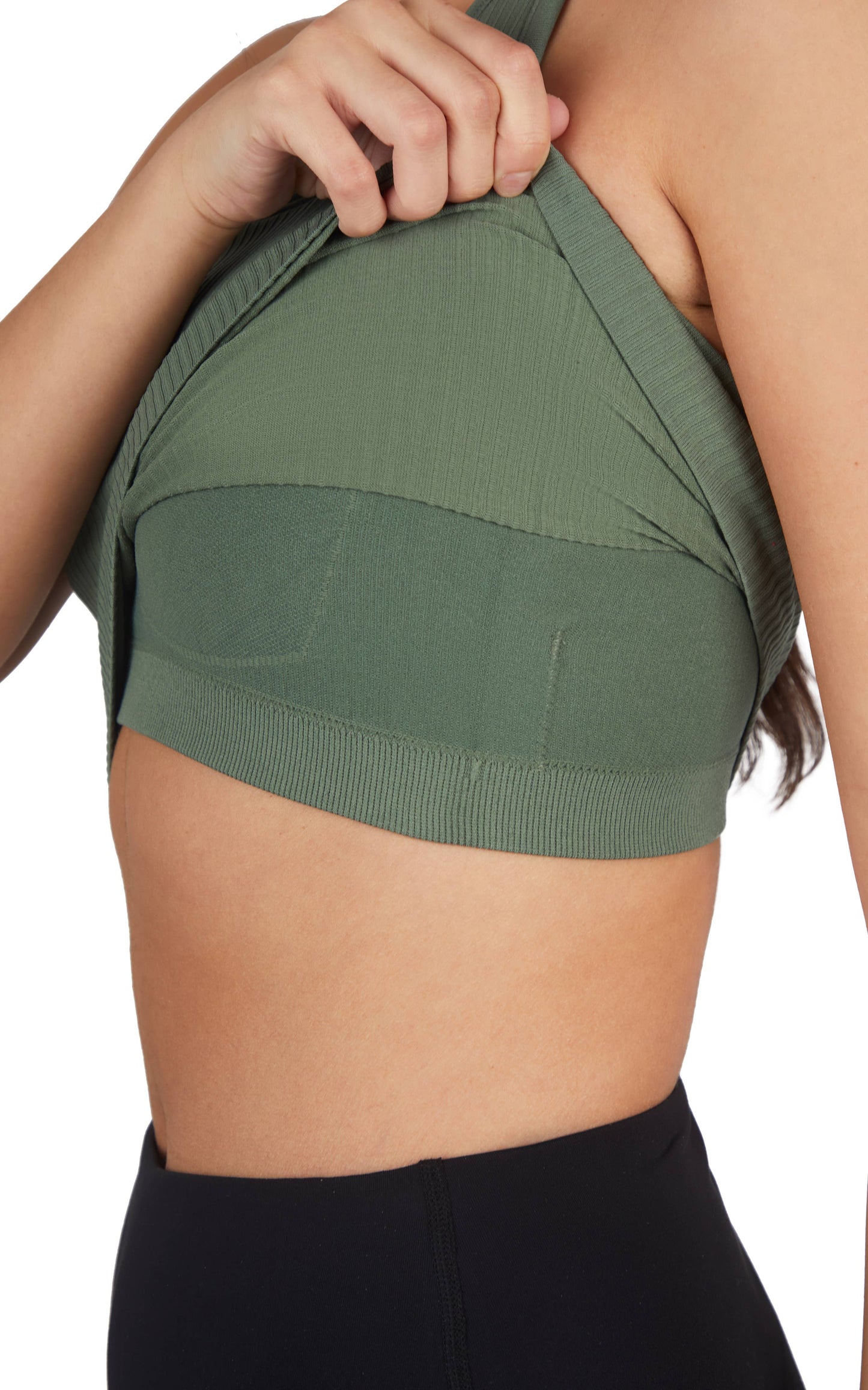 Women's Essential Rib Seamless Racerback Tank with Inner Bra