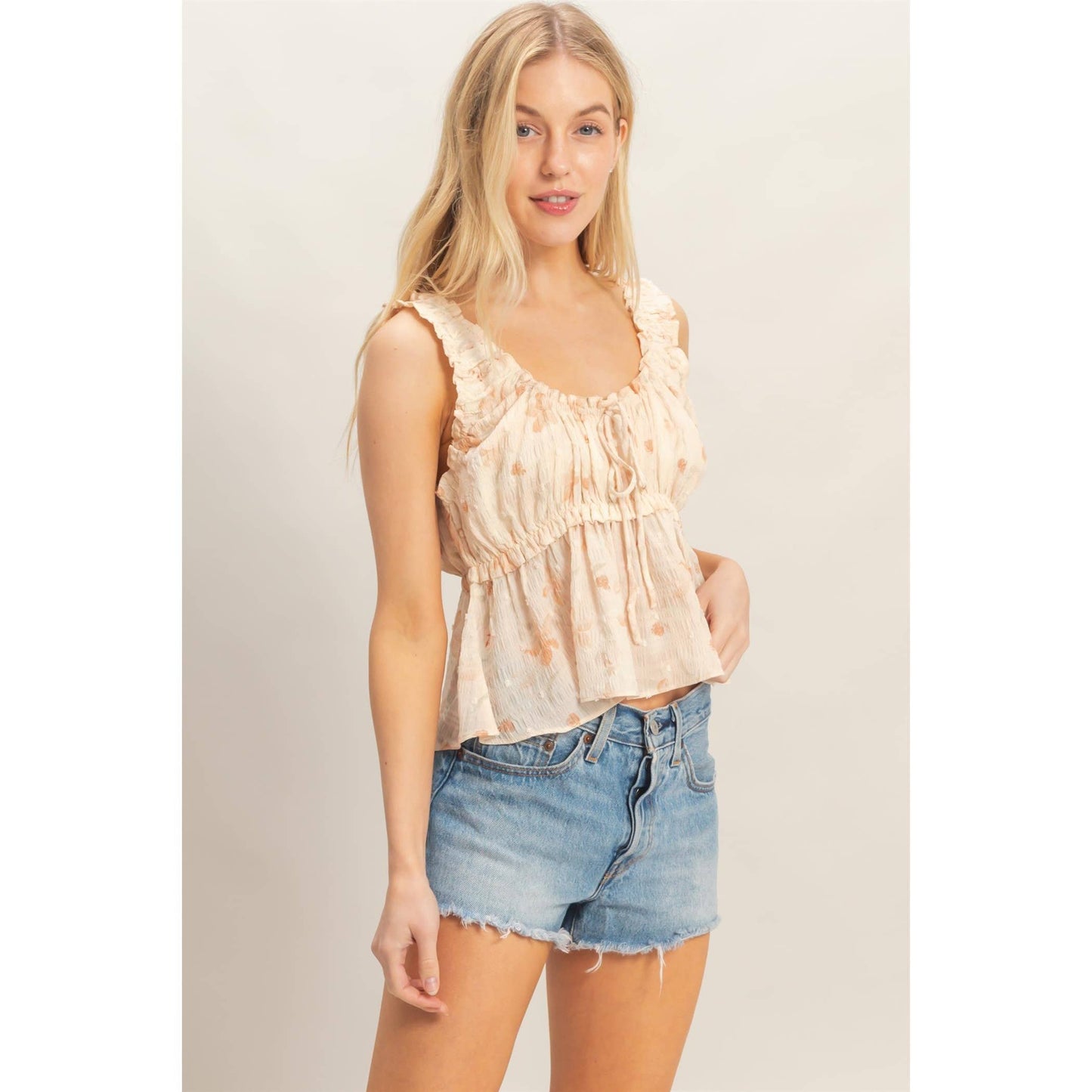 Swiss Dot Peplum Top