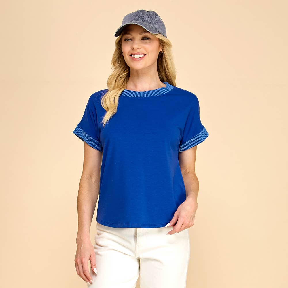 Les Amis - Rib Trim Top