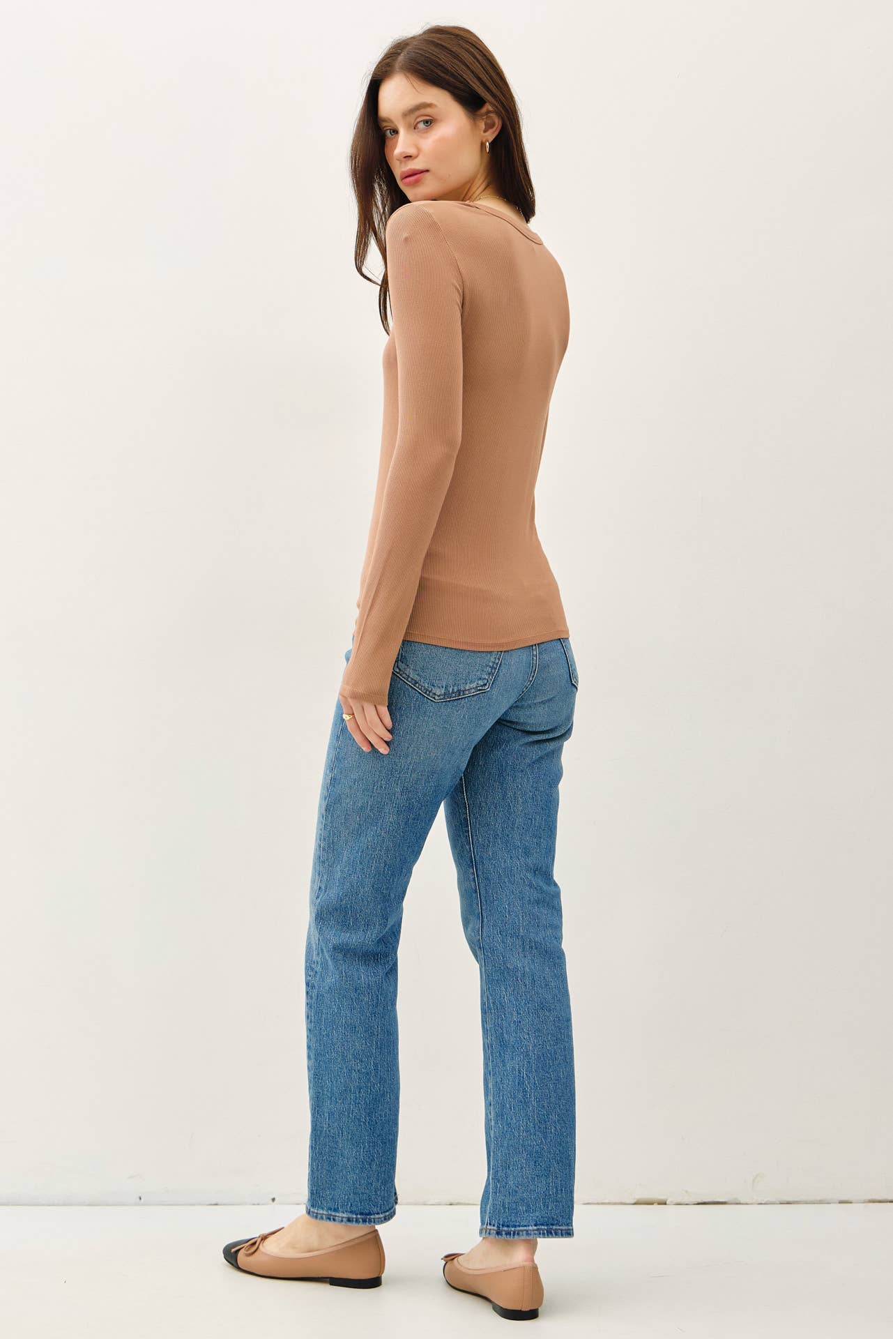 ULTRA SOFT BASIC SCOOP NECK LONG SLEEVE TEE