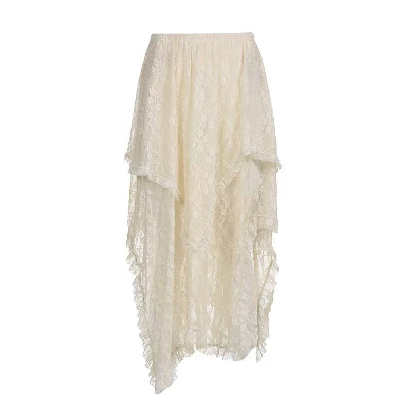 Miss Sparkling - Lace tiered skirt