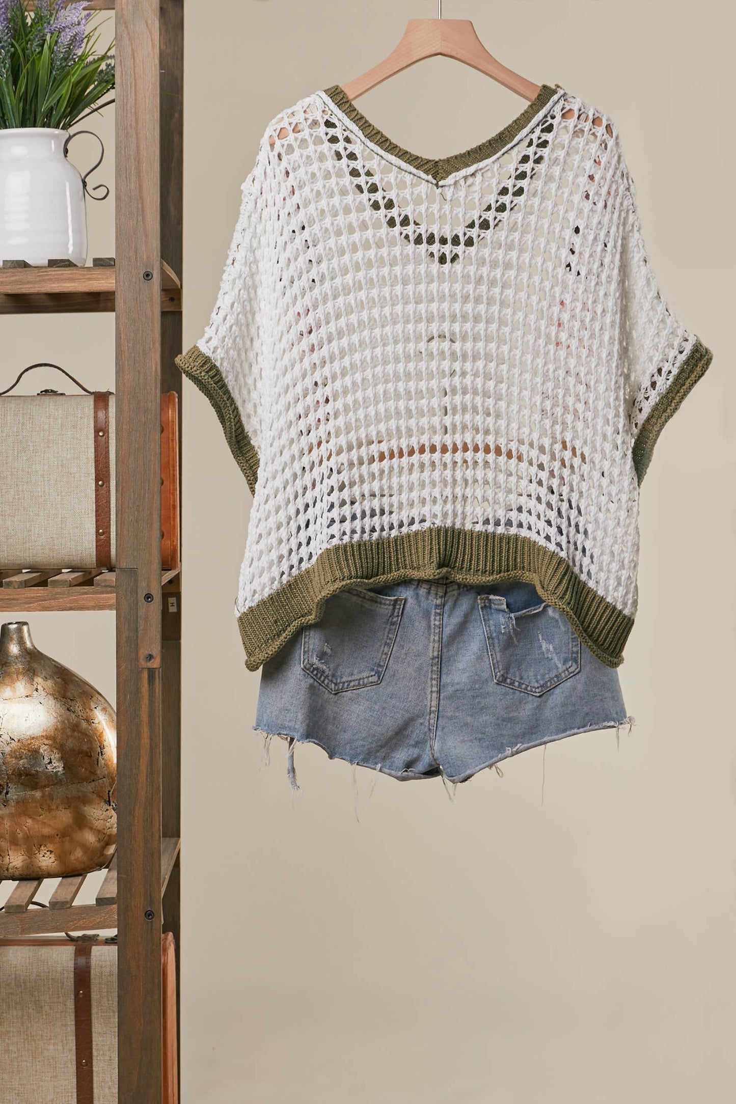 Mello. - CROCHET STYLE OVERSIZED KNIT SWEATER
