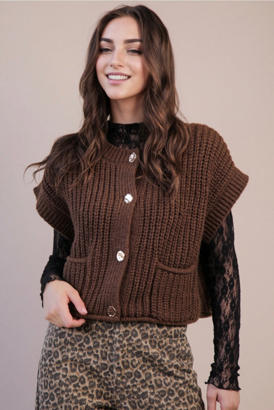 Oversized button sweater