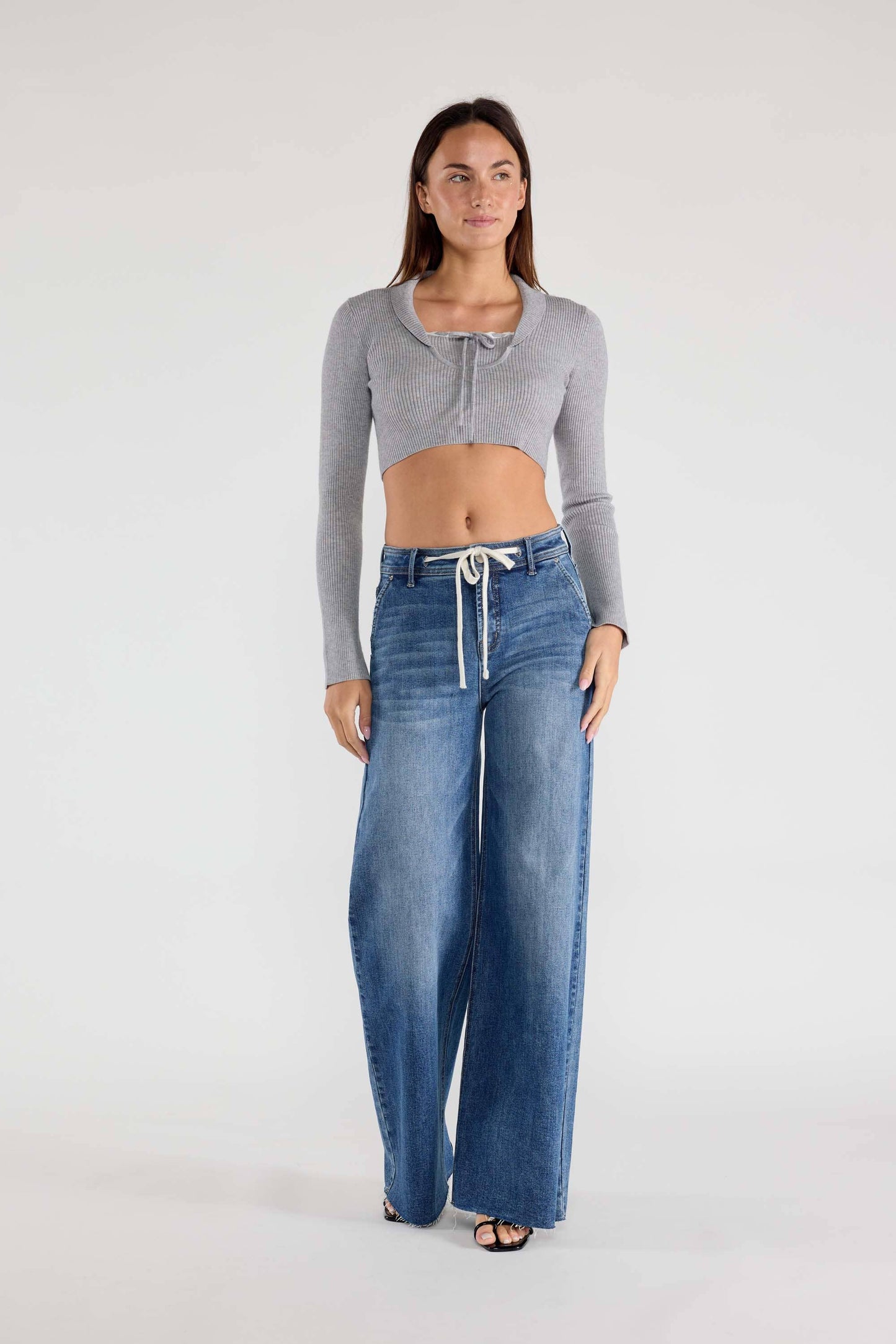 OPEN PACK Relaxed Wide Jeans Waist String XP7004