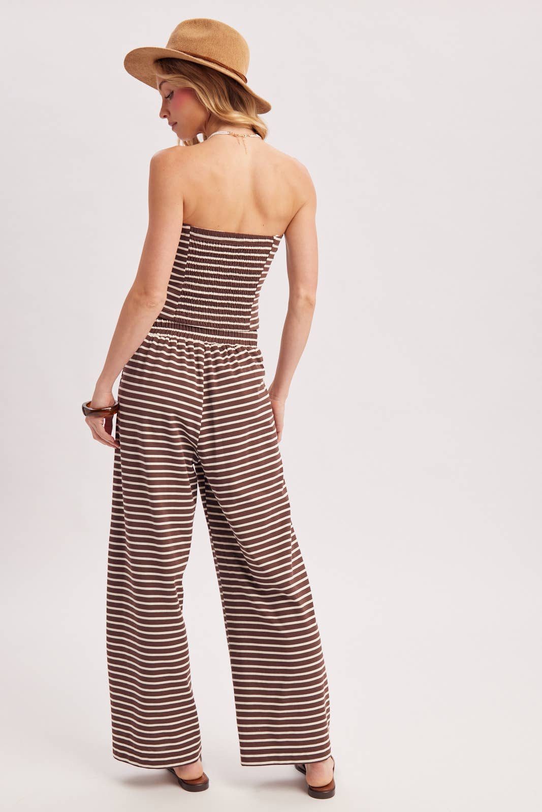 STRIPED KNIT TUBE AND WIDE PANTS SET