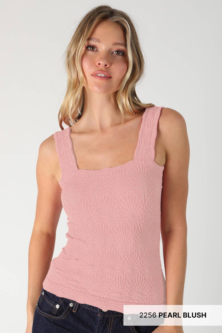 Lace textured tank