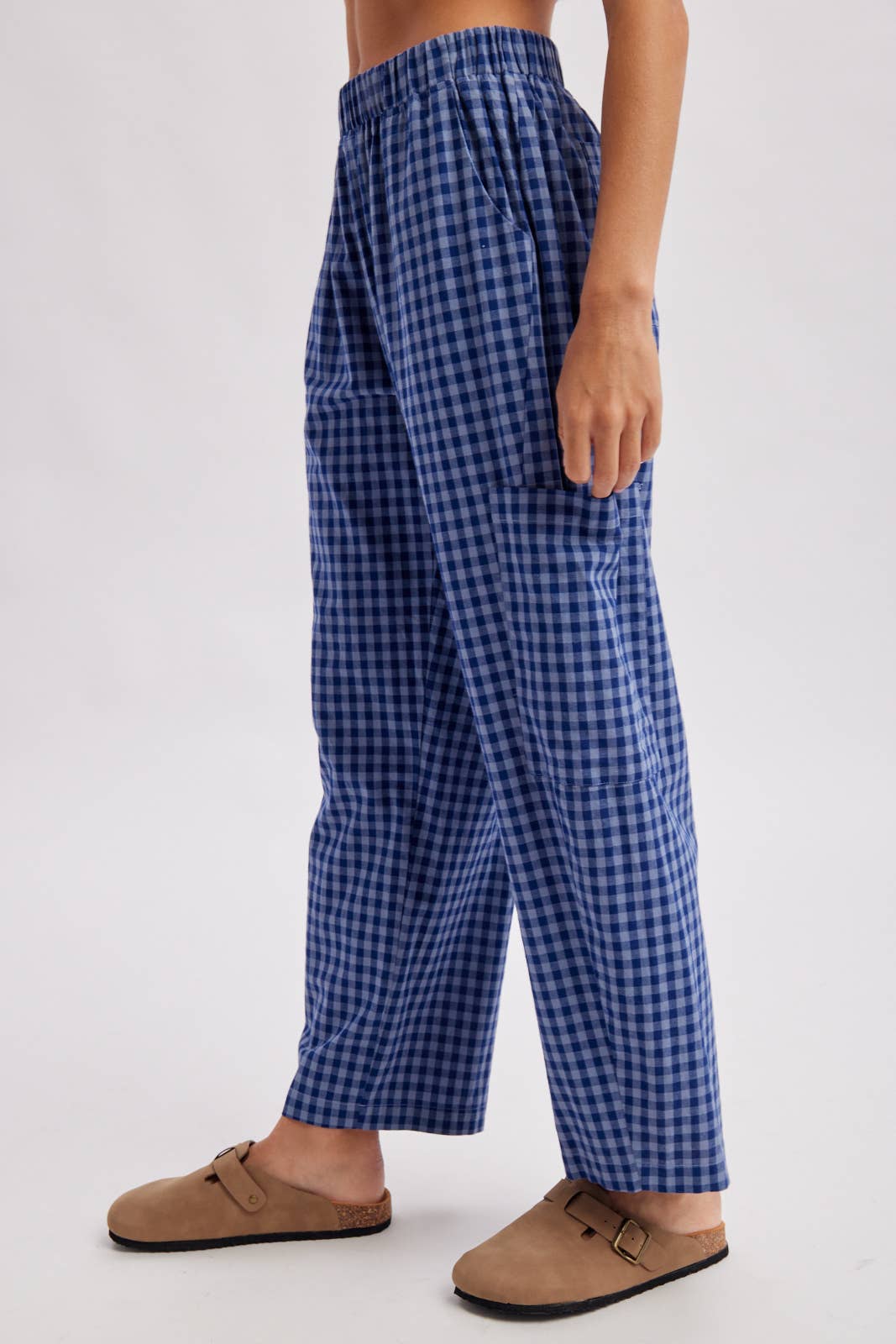 PLAID PATCH POCKET PANTS
