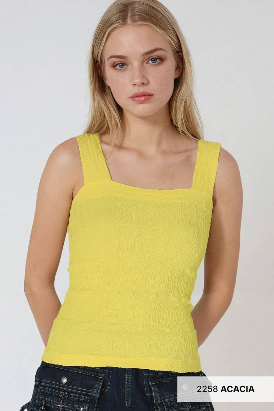 Lace textured tank