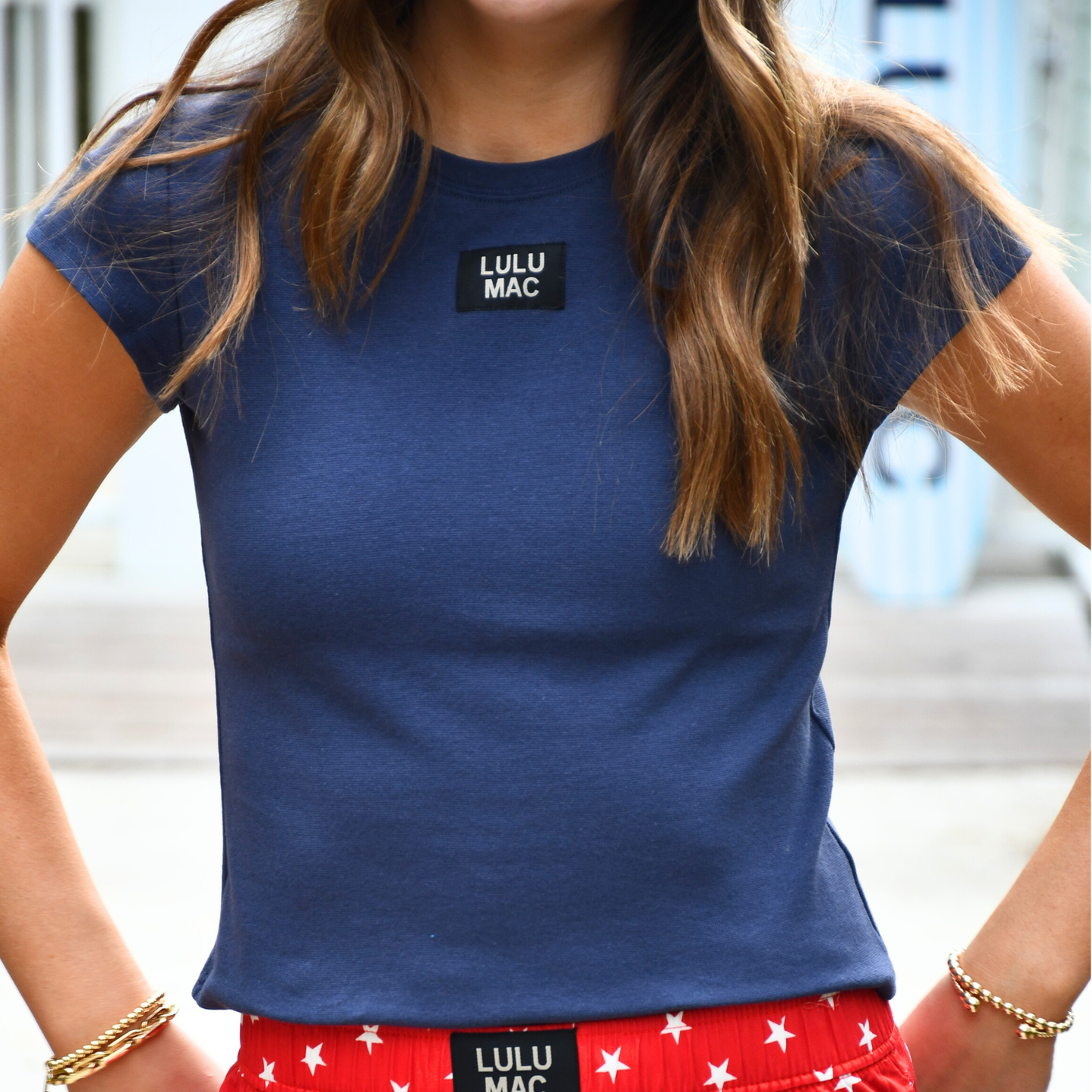 Girlie Girl Originals - LM-TP1000- BABY DOLL TOP SS-NAVY