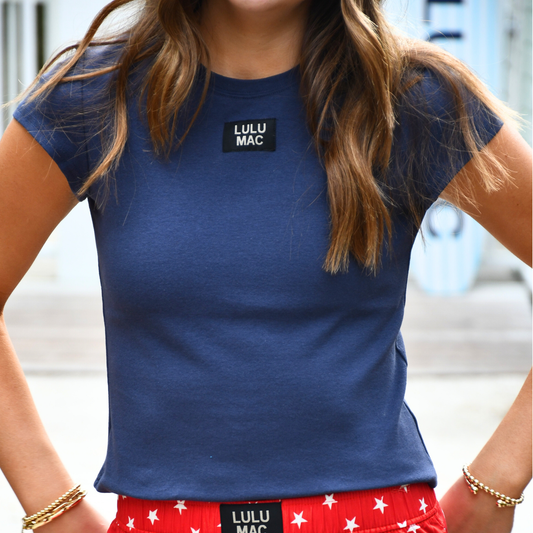 Girlie Girl Originals - LM-TP1000- BABY DOLL TOP SS-NAVY