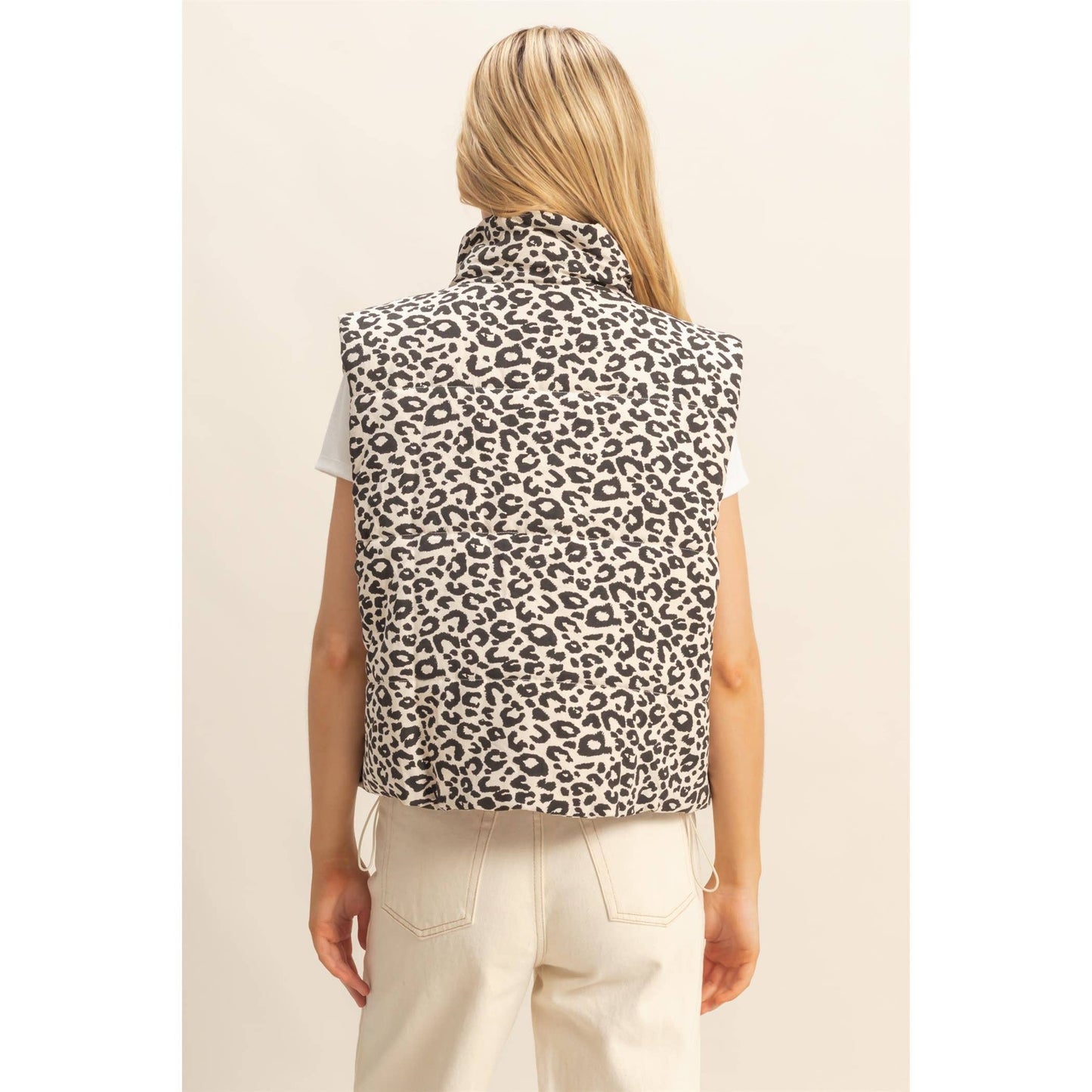 Leopard Print Puffer Vest