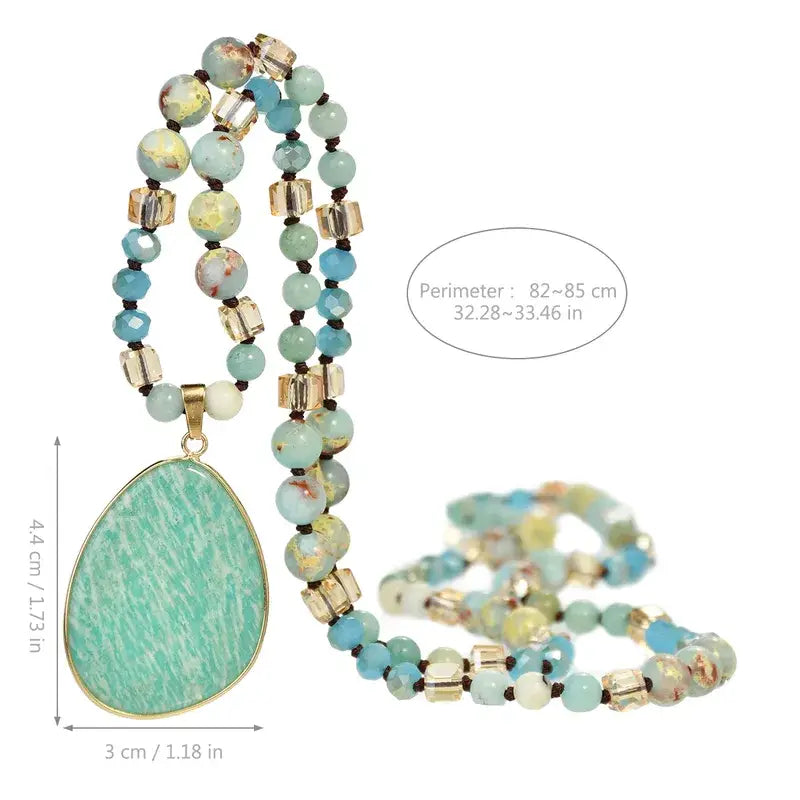 Sweet Cherry Sky - Stone Pendant Crystal Necklace