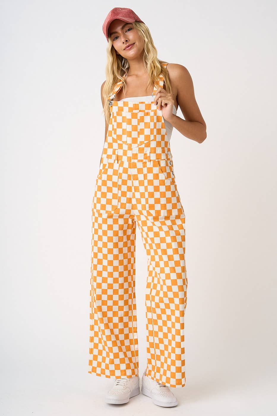 mittoshop - GAME DAY CHECKERED WIDE LEG BIB OVERALLS