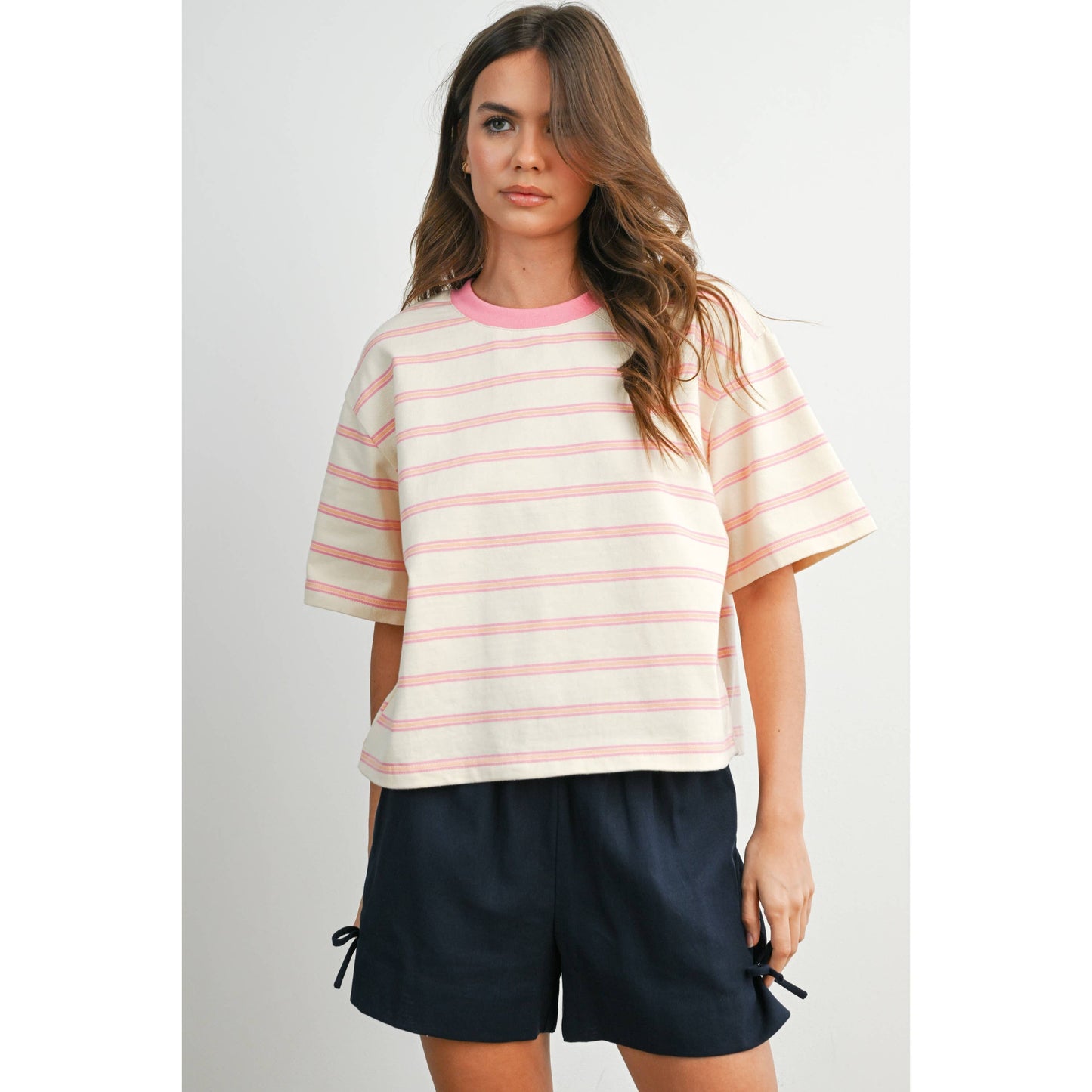 Cropped T-Shirt with stripes