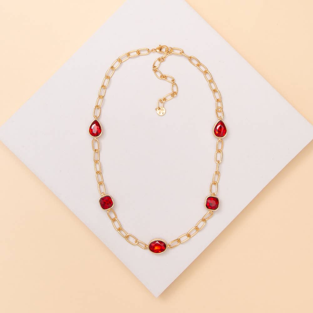SP Sophia Collection - Rhinestone Chain Link Necklace