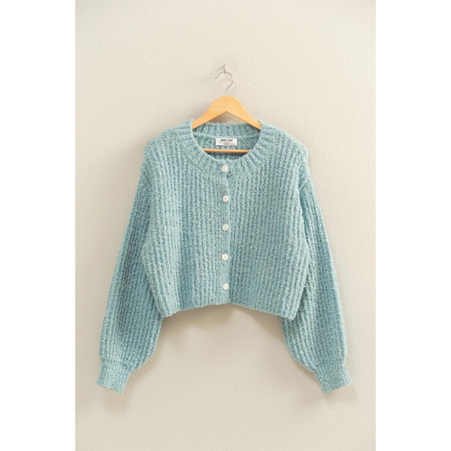 Fluffy Knit Button-Up Cardigan Sweater