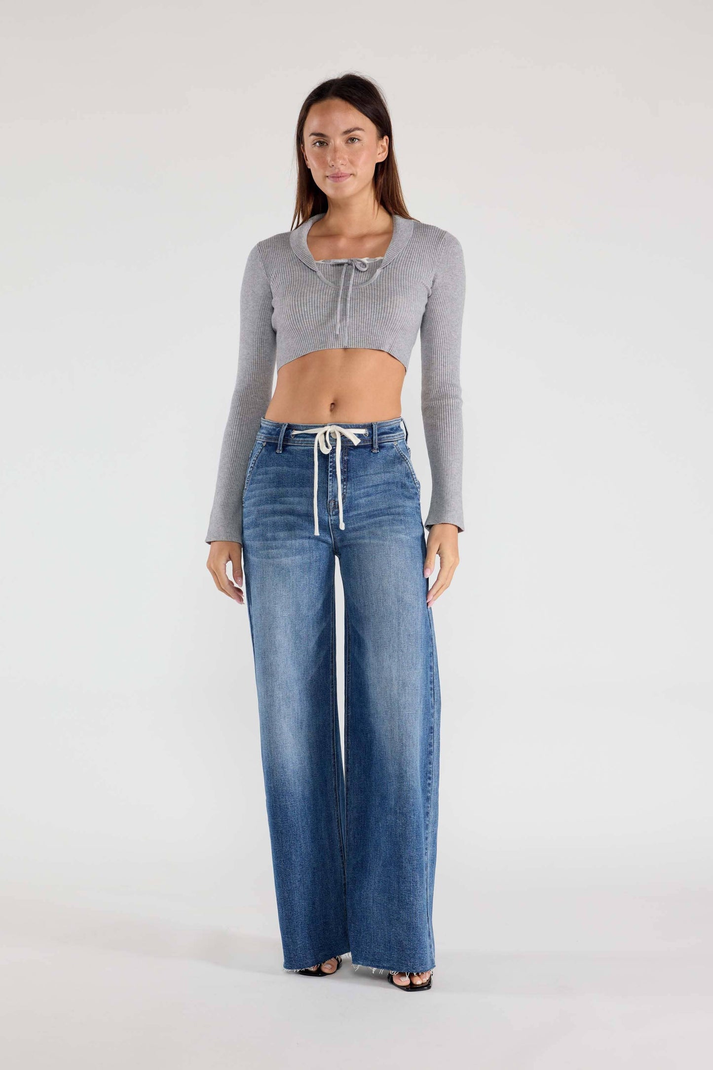 OPEN PACK Relaxed Wide Jeans Waist String XP7004