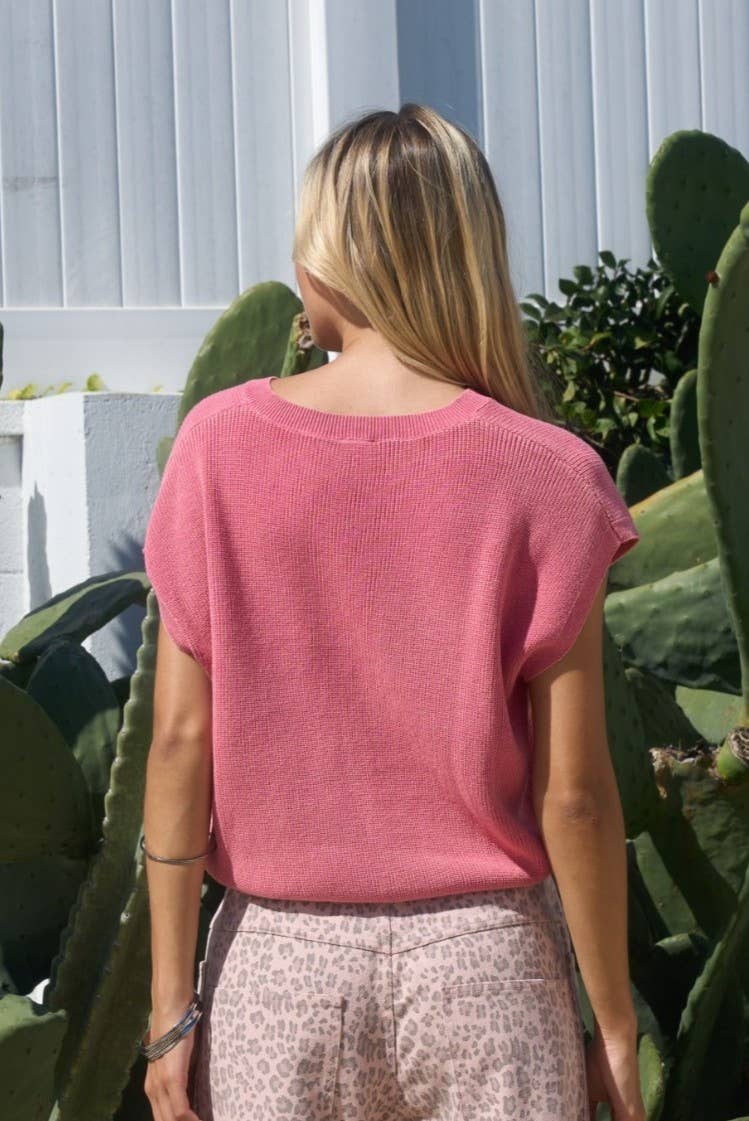 Dottie Dottié Garage - Lightweight Knit Top – Extended Shoulder Sleeve Sweater
