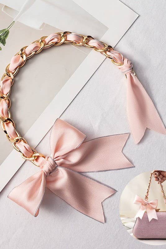 JOSSLYN by wall to wall - SILKY BOW PURSE BAG CHARM KEYCHAIN | 40KC147