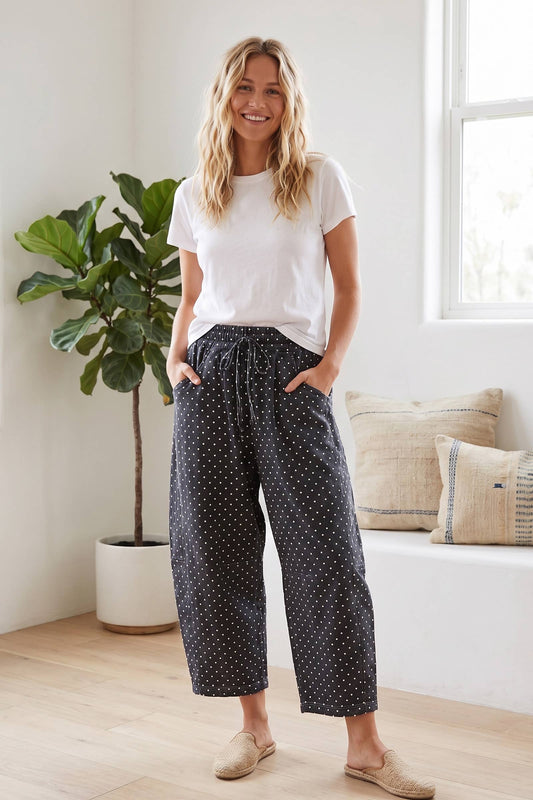 Sewn and Seen - Oversized Mineral Washed Scuba Barrel Lounge Pants: BLACKISH CHARCOAL / M