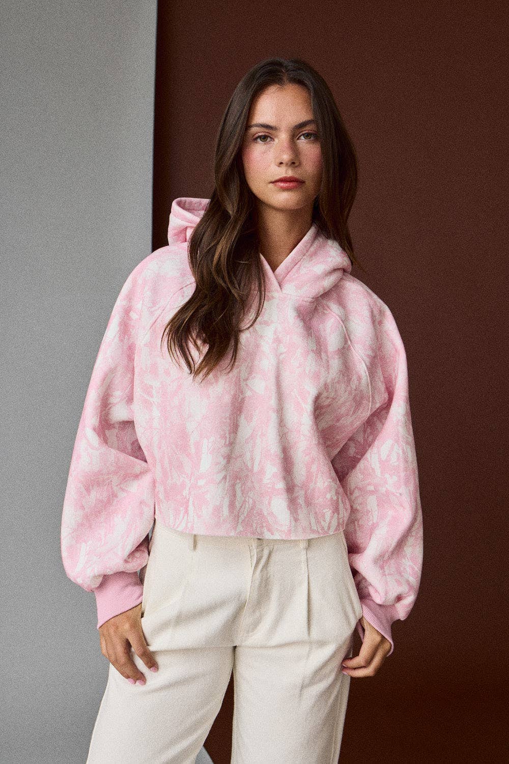 PT19161-3 - CAMO CROPPED HOODIE TOP