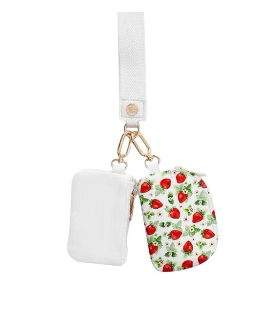 Mavi Bandz - Karma Strawberry White Dual Wallet Keychain Wristlet