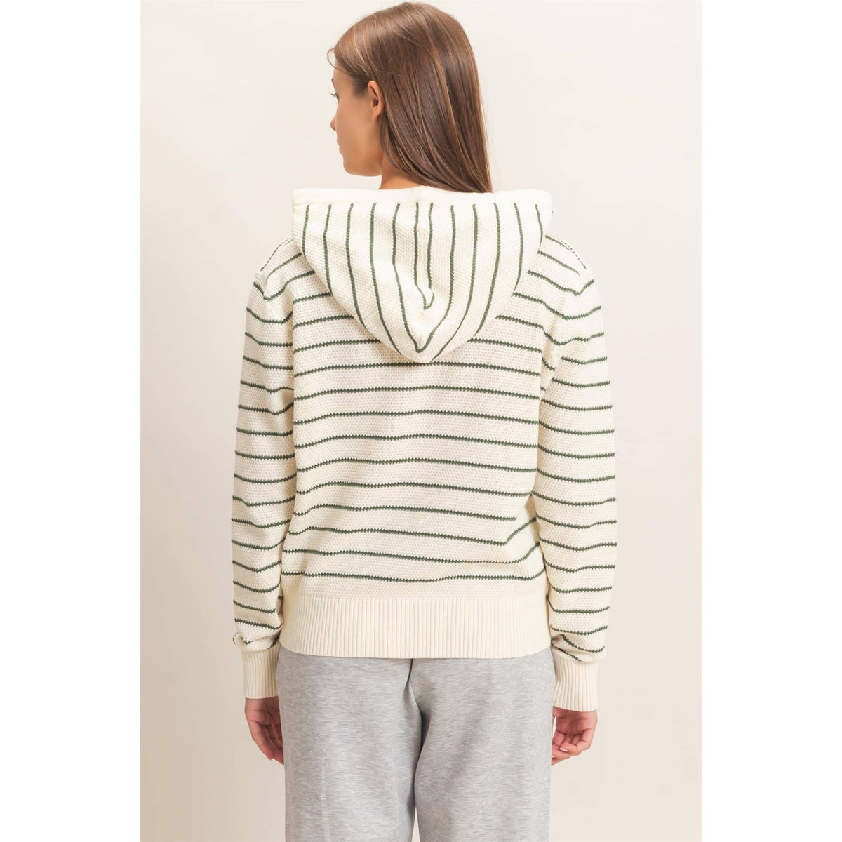 Double Zero - Striped Hooded Sweater