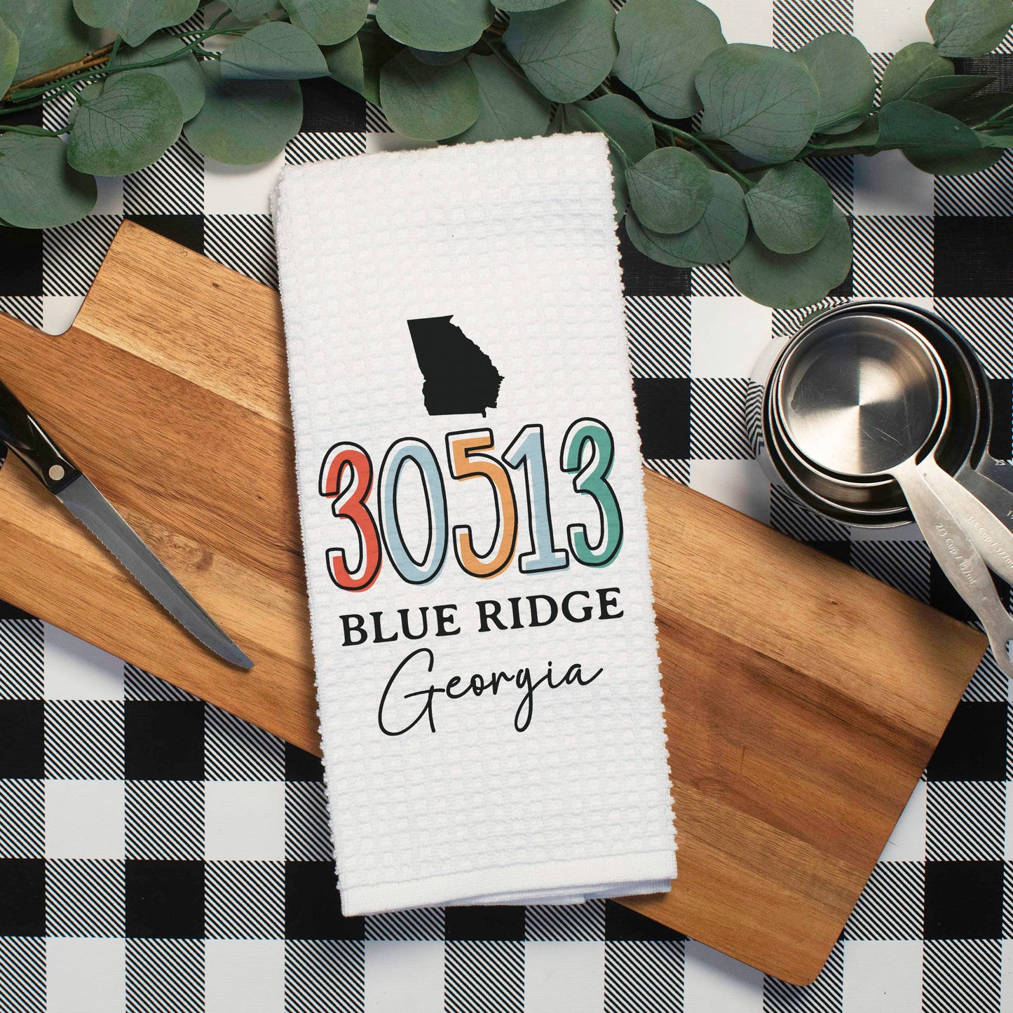 Custom Localization Dish Towel, Zip Code City State State