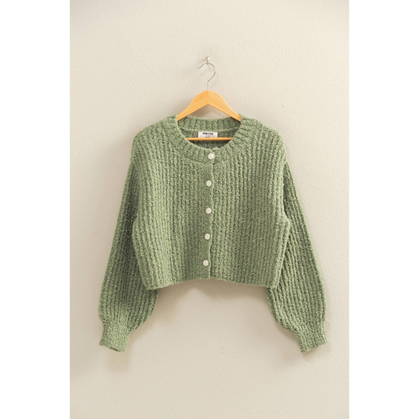 Fluffy Knit Button-Up Cardigan Sweater
