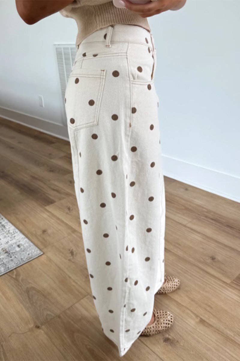 Mccolin - Relaxed Polka Dot Barrel-Leg Pants
