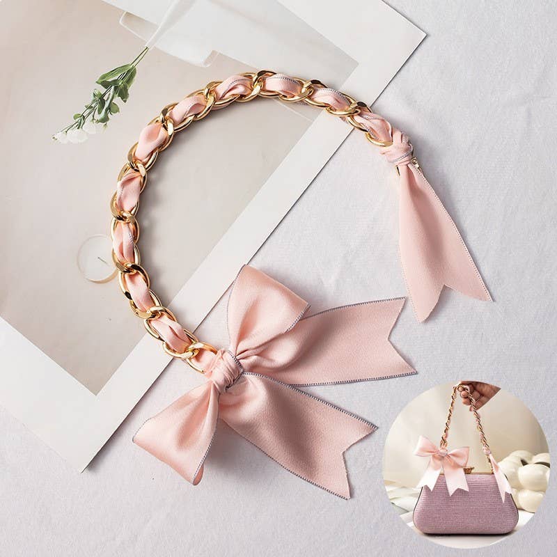 JOSSLYN by wall to wall - SILKY BOW PURSE BAG CHARM KEYCHAIN | 40KC147