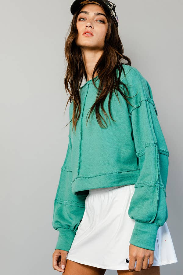 T2170 Solid Cropped Sweatshirt
