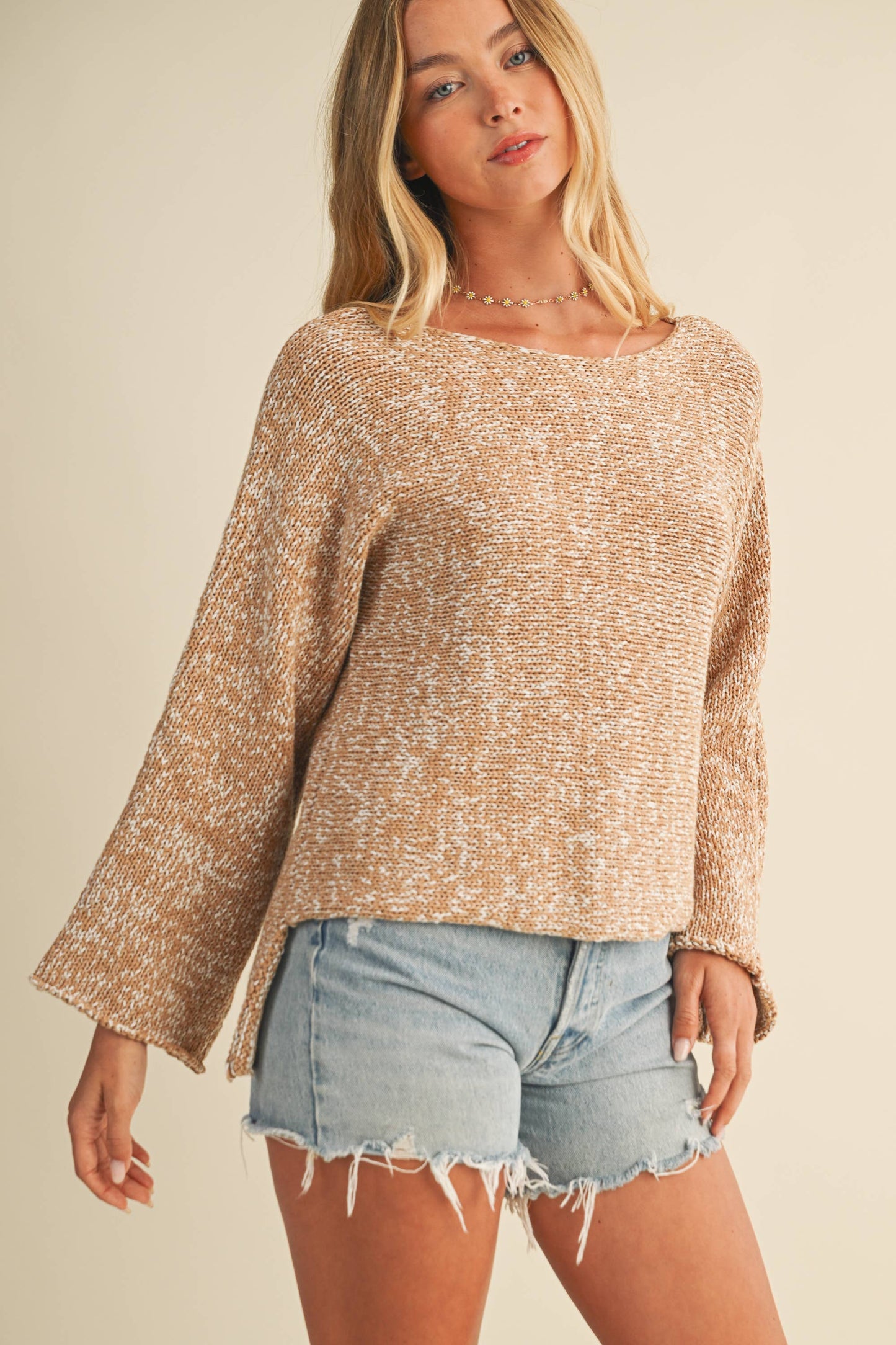 TWO TONE SWEATER TOP