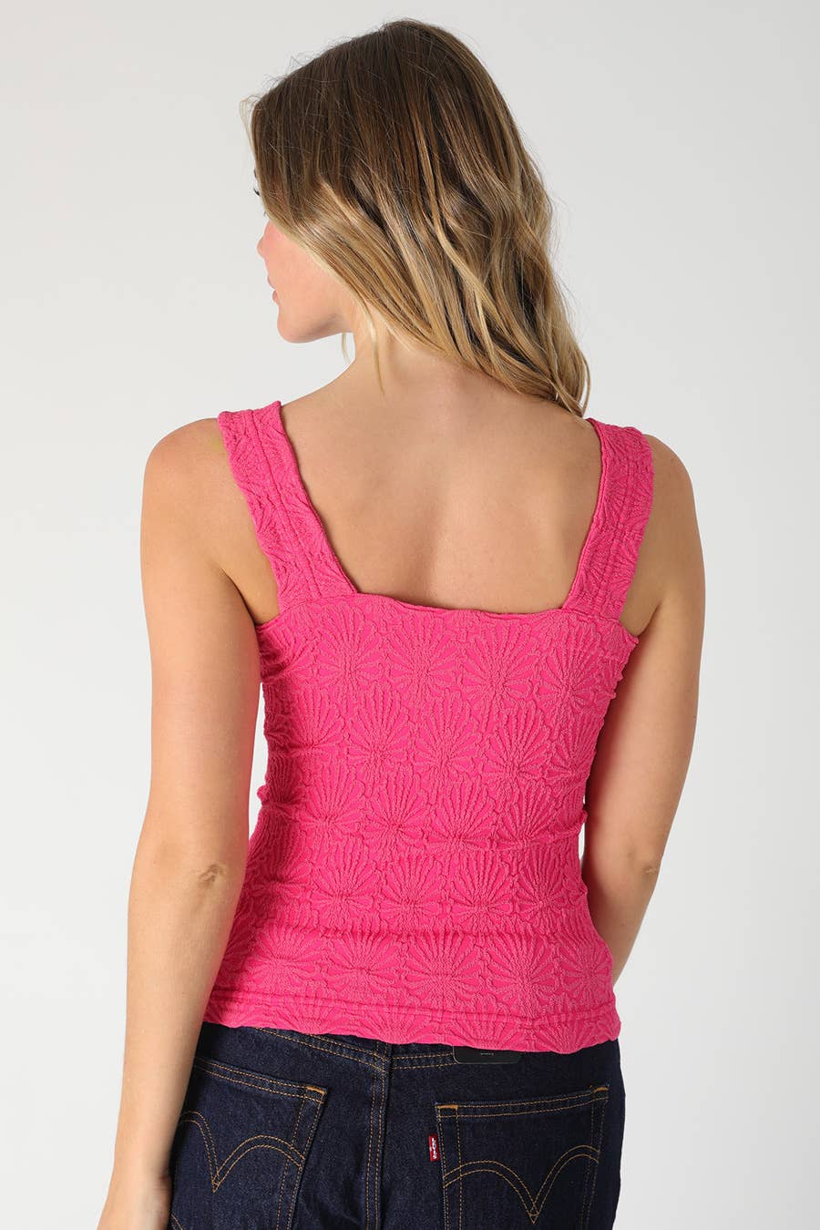Lace textured tank