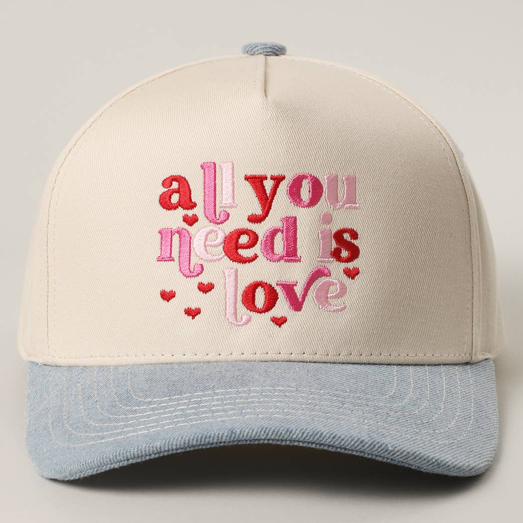 All You Need is Love Embroidery Two-Tone Trucker Hat