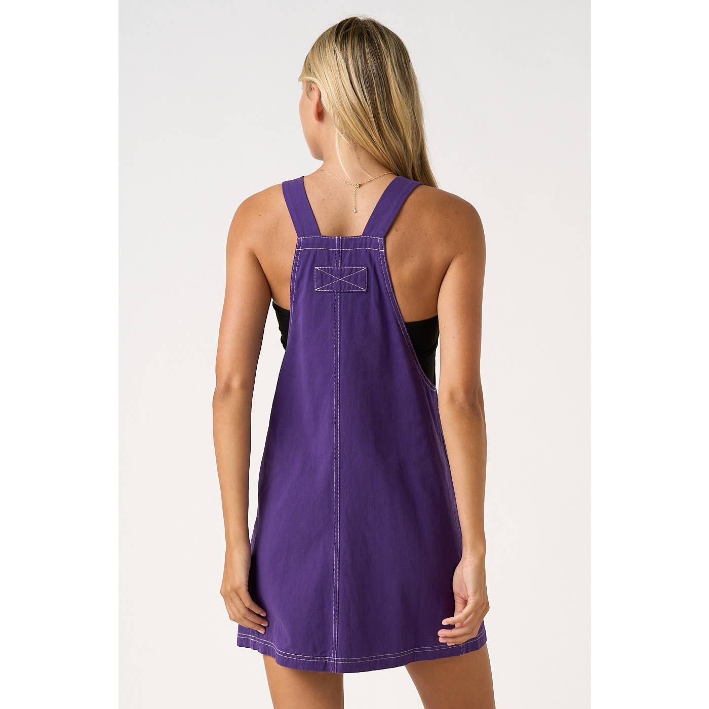 GAME DAY CONTRAST STITCH BIB OVERALL  DRESS