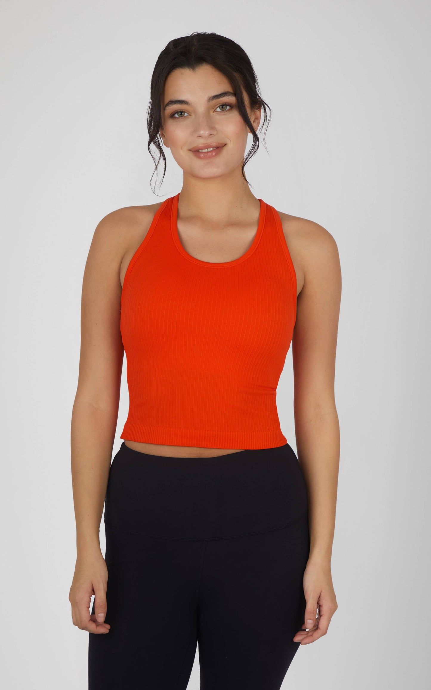 Women's Essential Rib Seamless Racerback Tank with Inner Bra