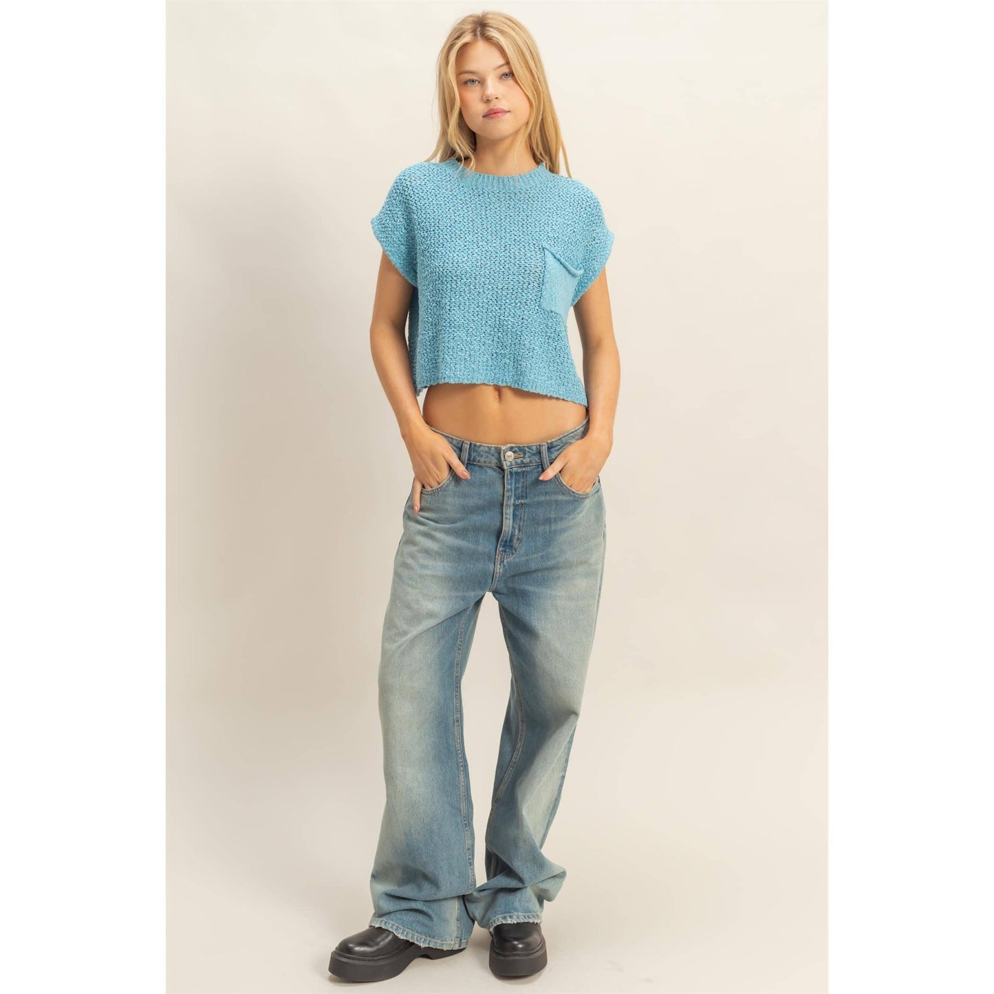 Pocket Detail Sweater Top