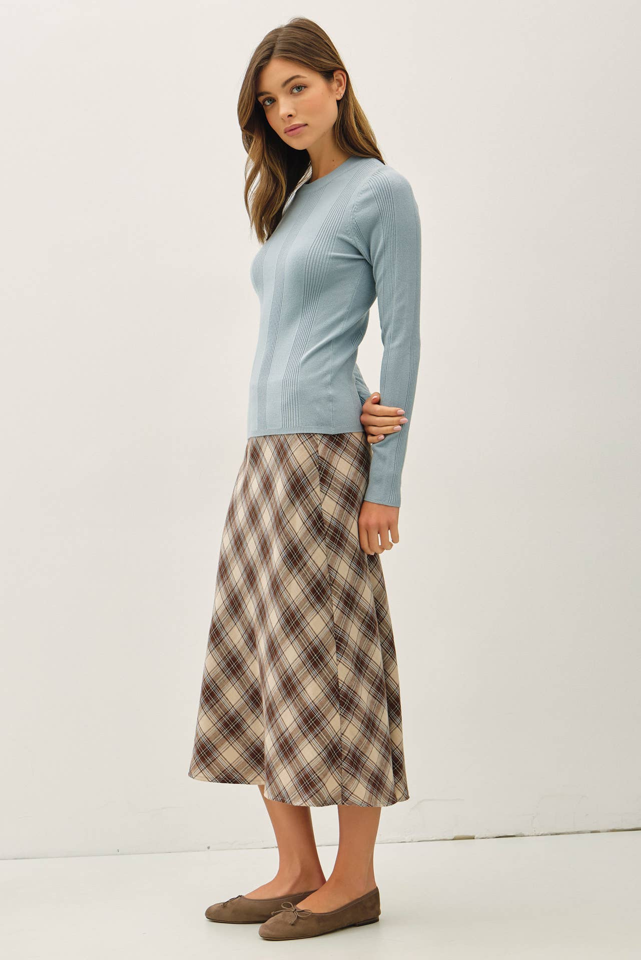 BASIC PATTERNED KNIT SWEATER