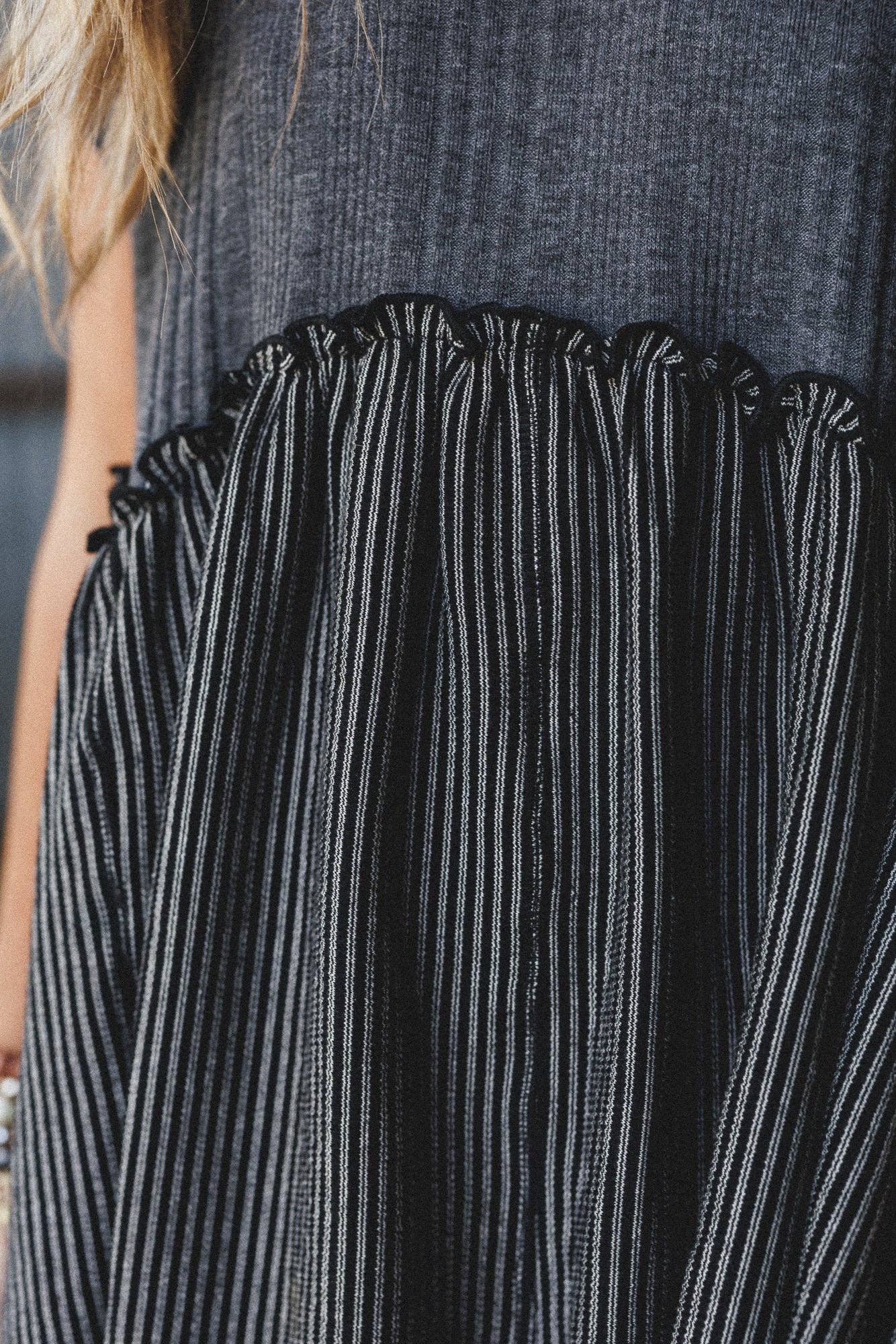 No Fuss Babydoll Dress - Charcoal Black