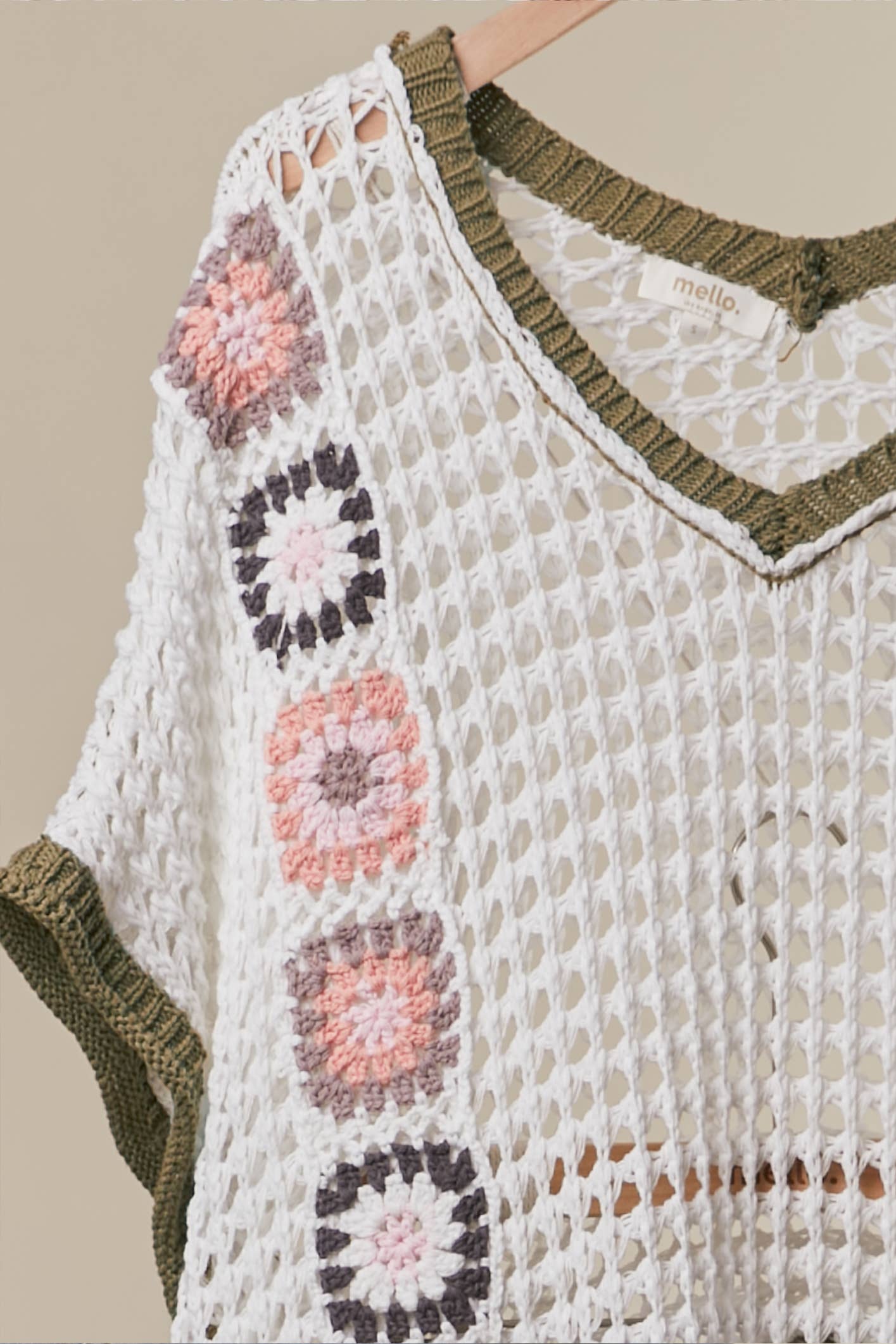 Mello. - CROCHET STYLE OVERSIZED KNIT SWEATER