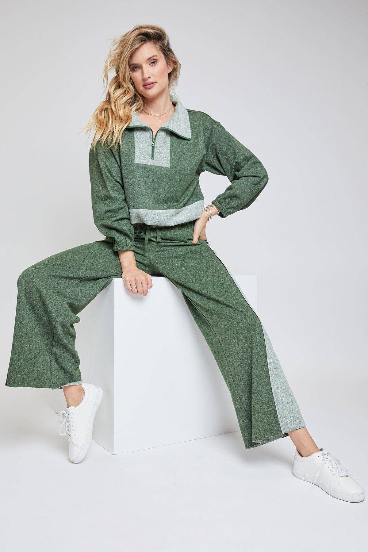 Pull On Wide Leg Pant with Raw Edge Hem-WP896RT