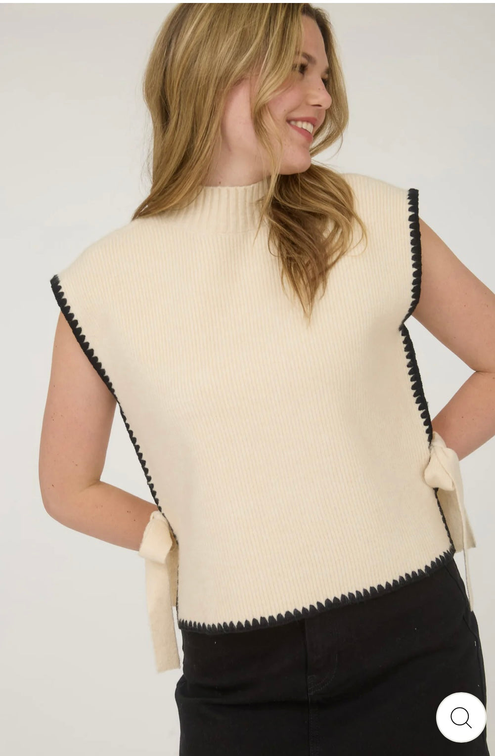 Side tie sweater vest