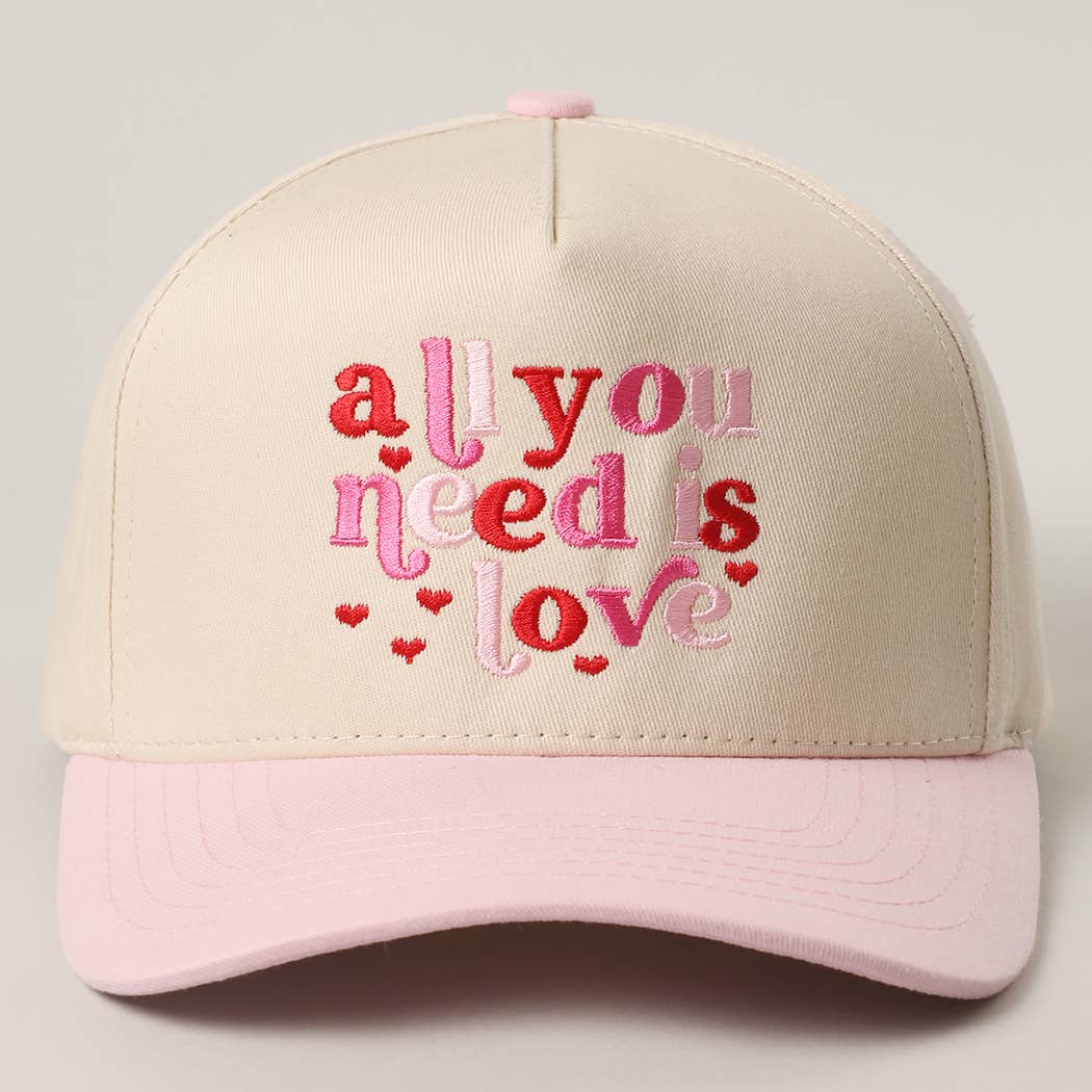 All You Need is Love Embroidery Two-Tone Trucker Hat