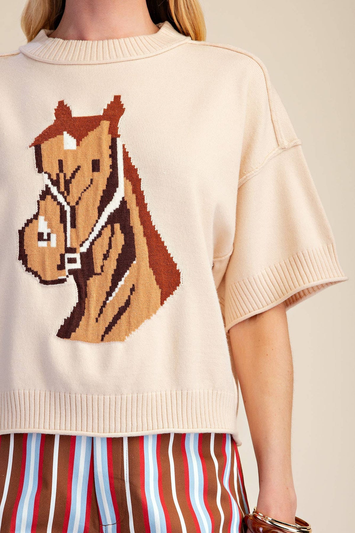 Glam - Western Horse Crew Neck Sweater