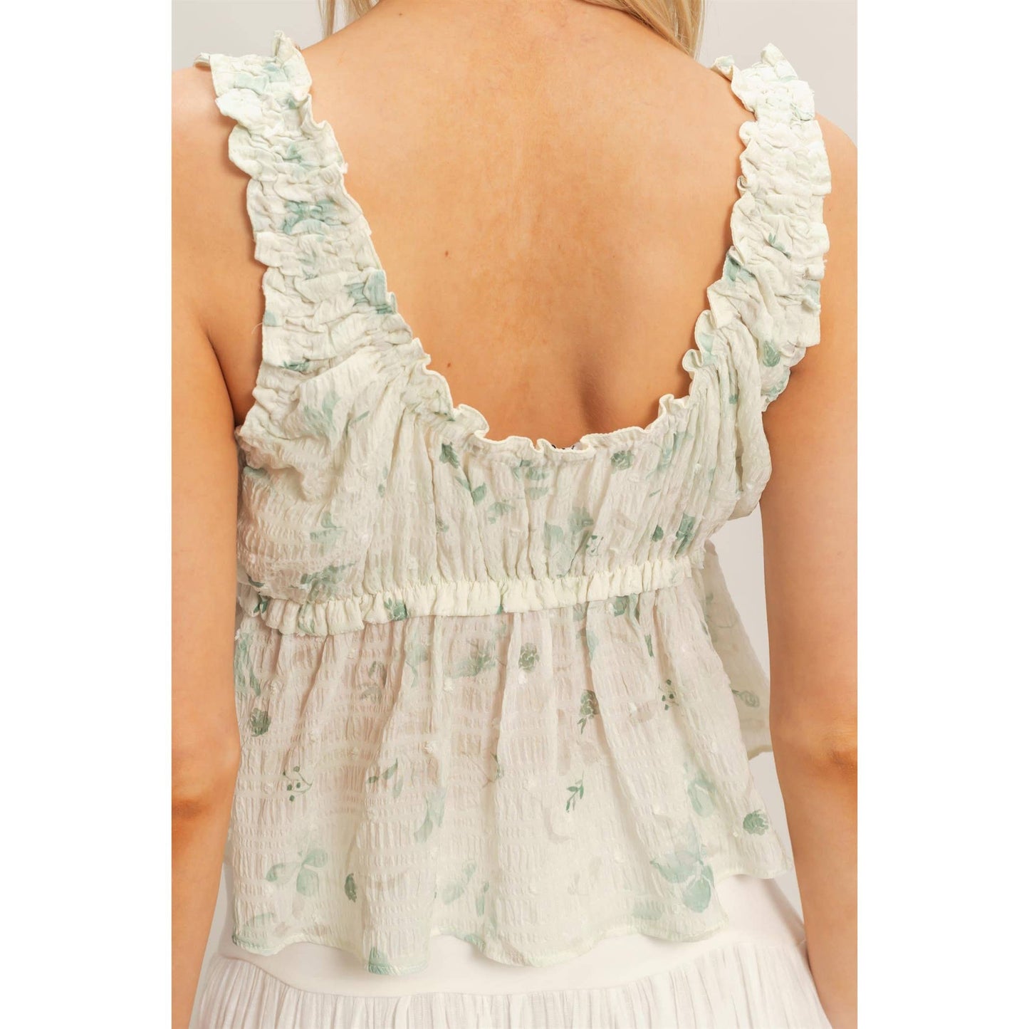 Swiss Dot Peplum Top