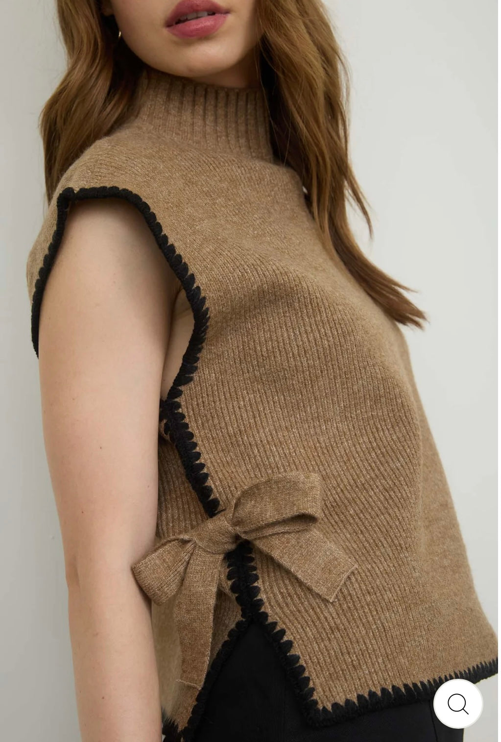 Side tie sweater vest