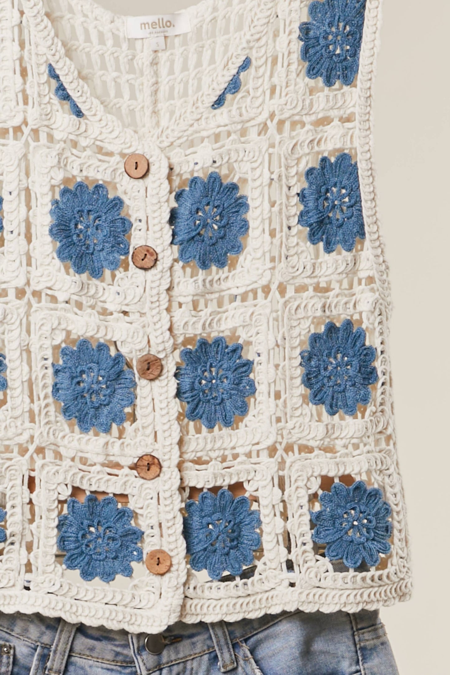 Mello. - CROCHET STYLE TANK SWEATER TOP